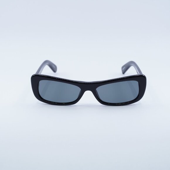 Jacquemus CAPRI JAC/55 C1 Sunglasses Shiny Black Rectangle Frame, Grey Lenses main image 8